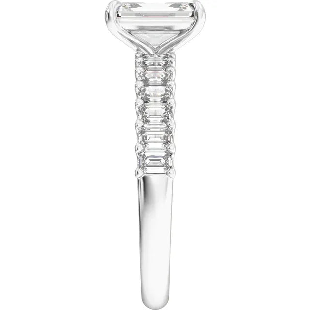 Emerald-Cut Lab Diamond Engagement Ring – 14K Gold