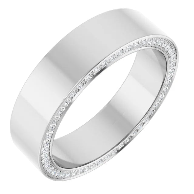 6mm Men’s Diamond Band – 14K Gold
