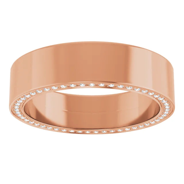 6mm Men’s Diamond Band – 14K Gold