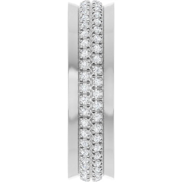 6mm Concave Men's Diamond Band – 14K Gold