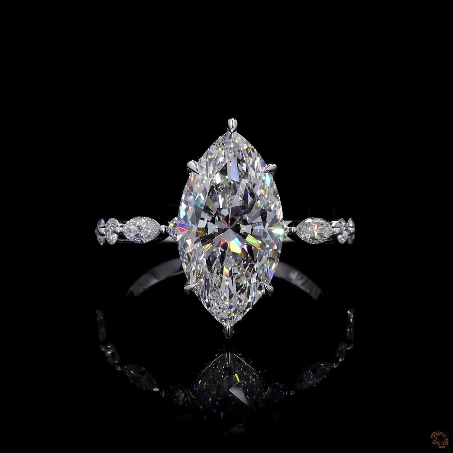3ct Marquise Hidden Halo Engagement Ring
