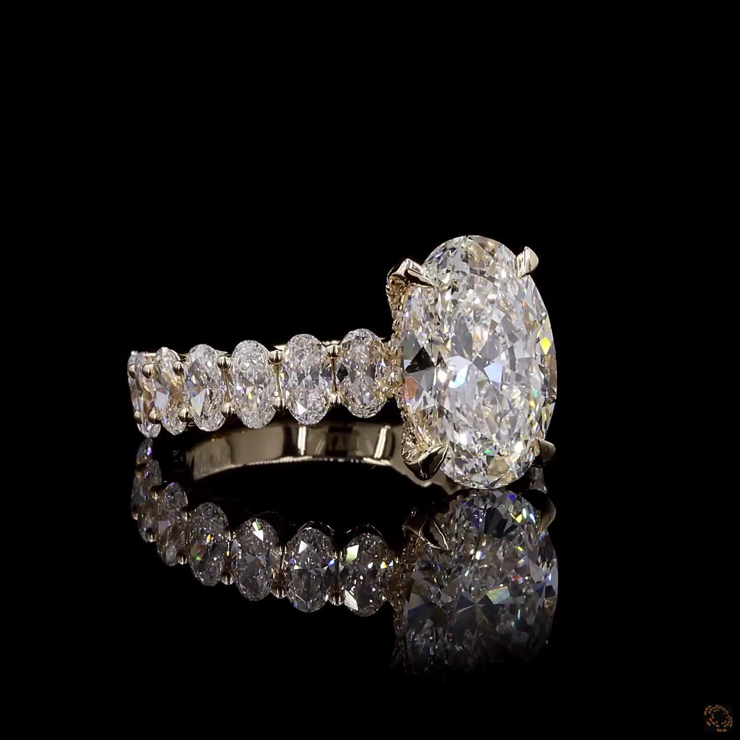 5ct Oval Hidden Halo Engagement Ring