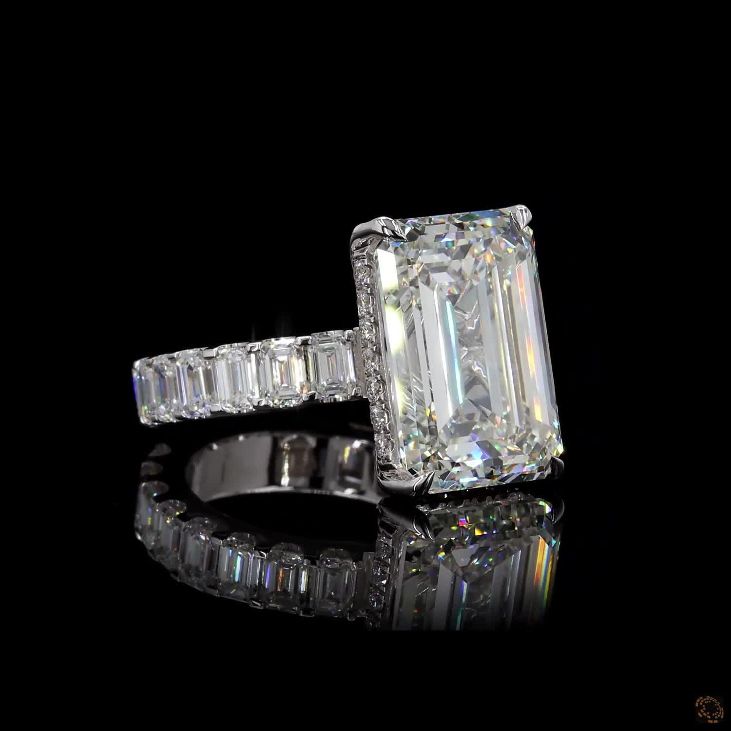 5ct Emerald Hidden Halo Engagement Ring
