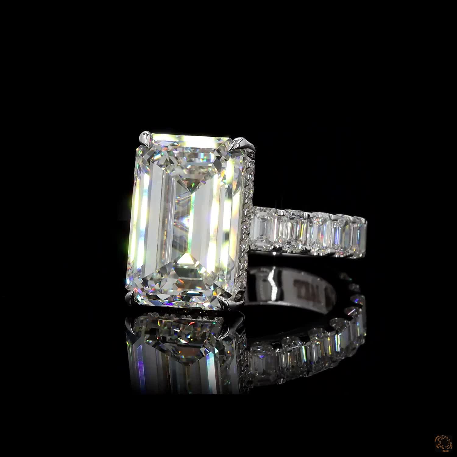 5ct Emerald Hidden Halo Engagement Ring