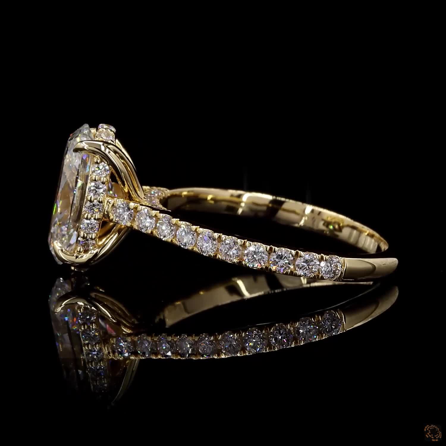 3ct Oval Hidden Halo Engagement Ring