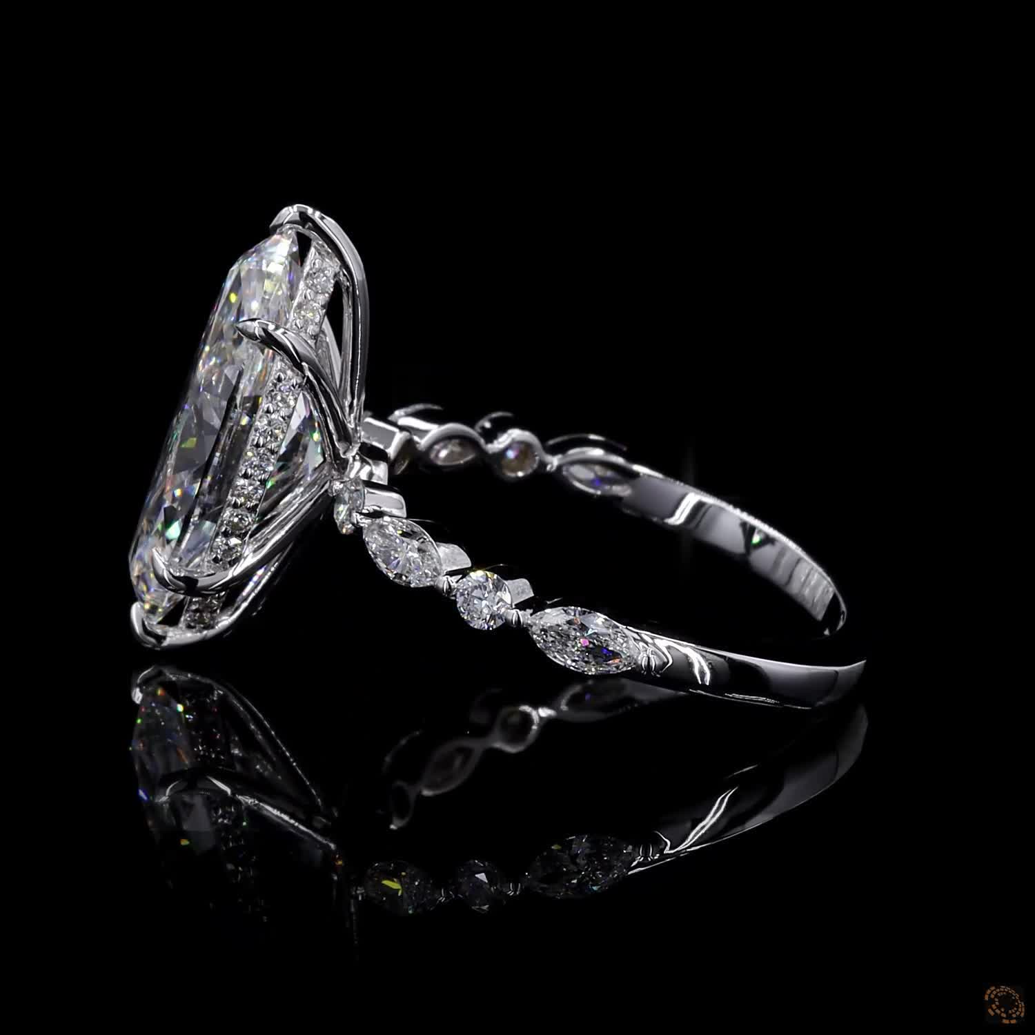 3ct Marquise Hidden Halo Engagement Ring