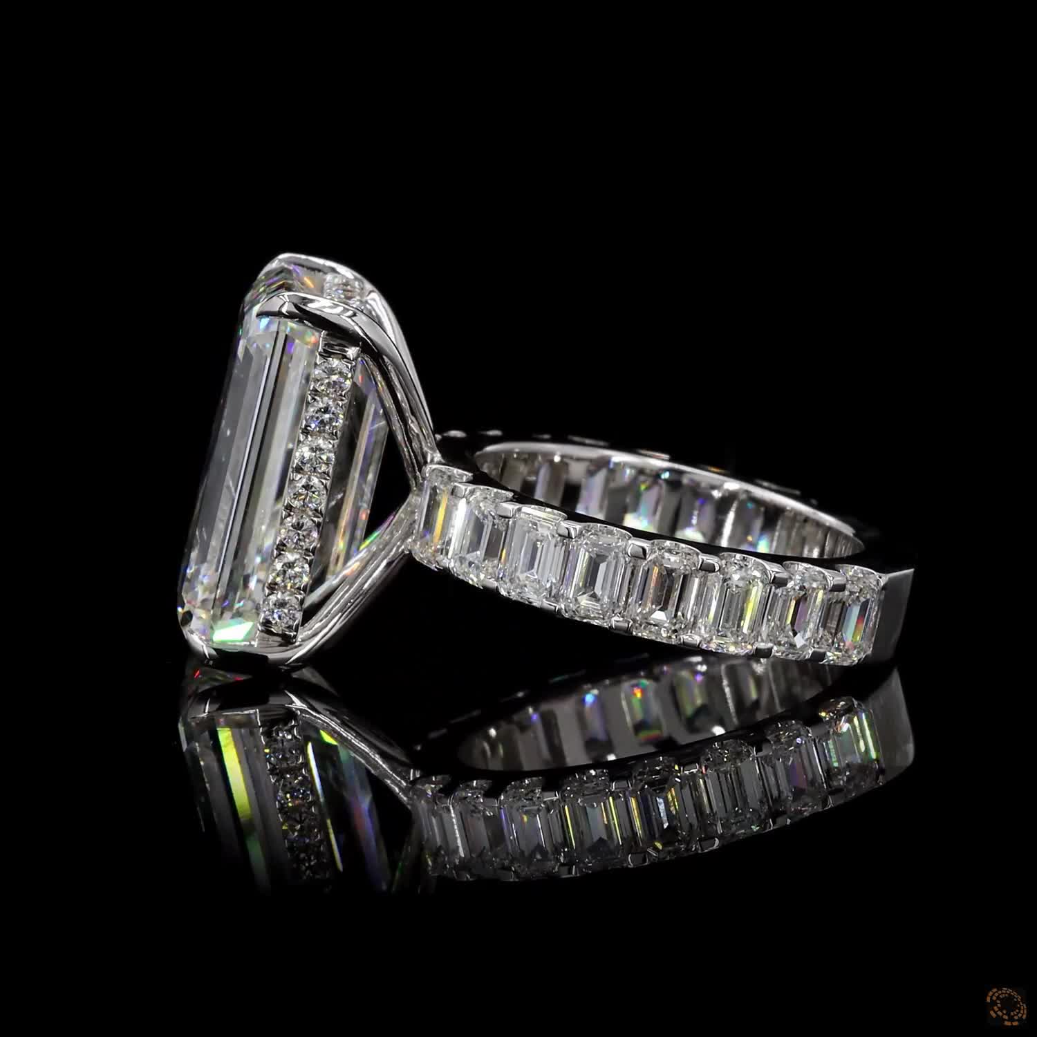 5ct Emerald Hidden Halo Engagement Ring