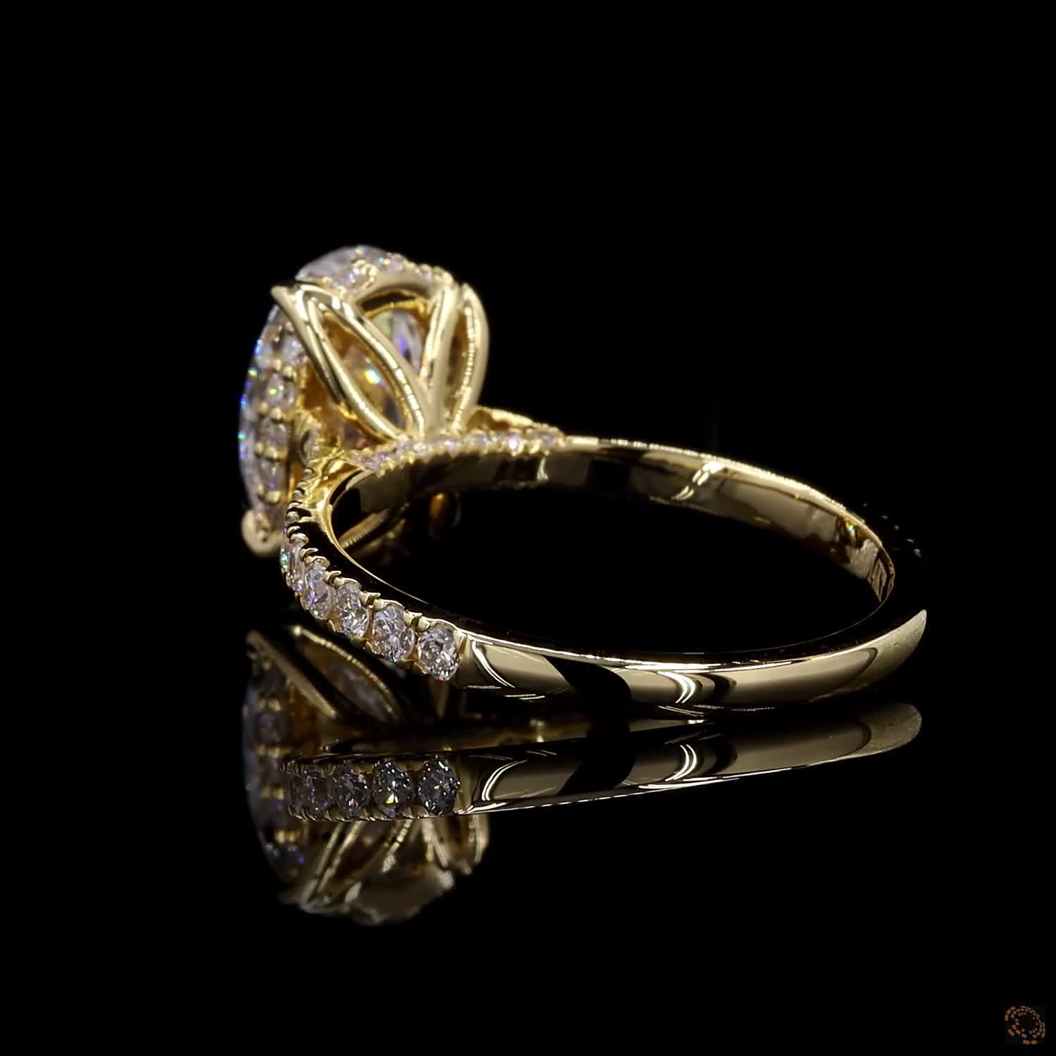 3ct Oval Hidden Halo Engagement Ring