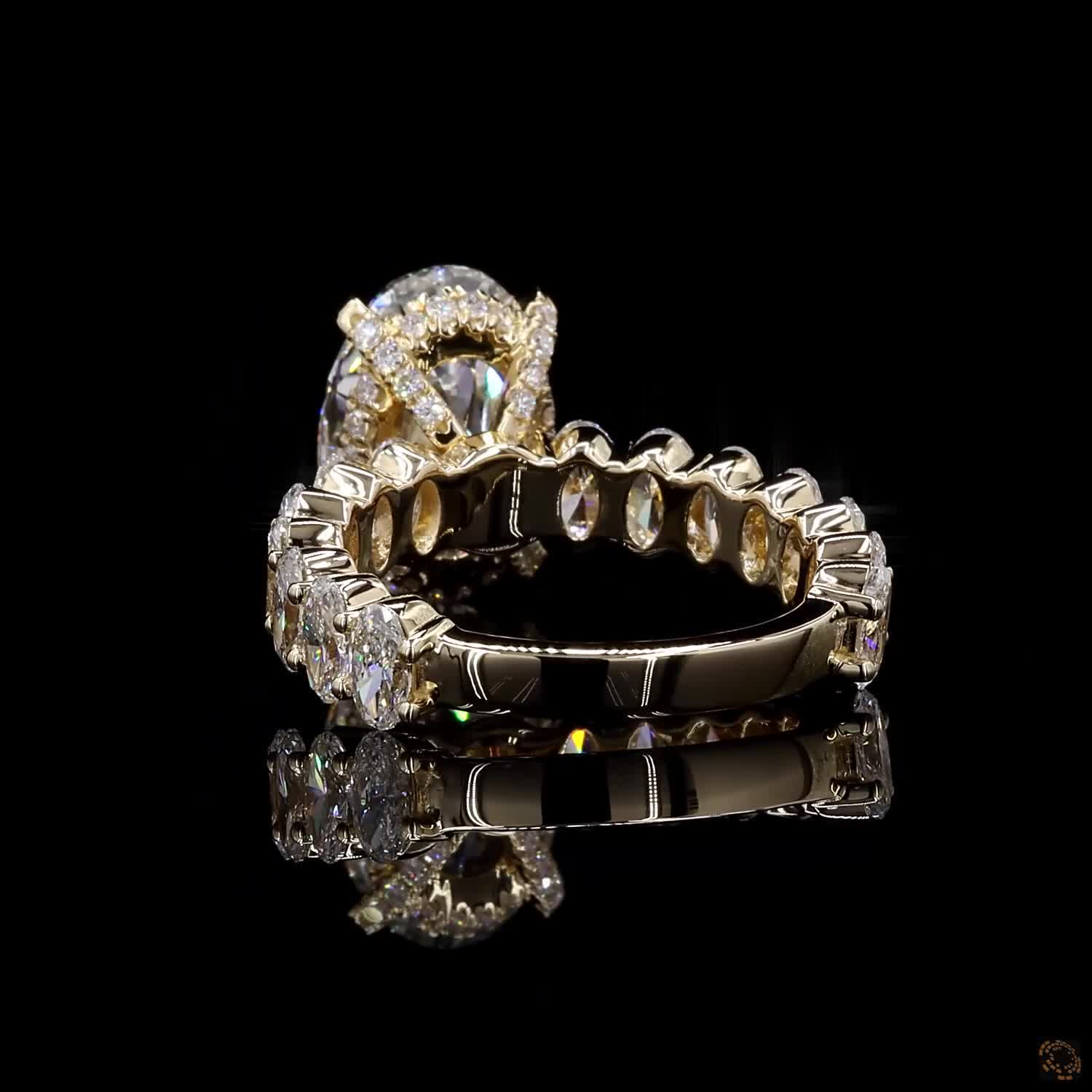 5ct Oval Hidden Halo Engagement Ring