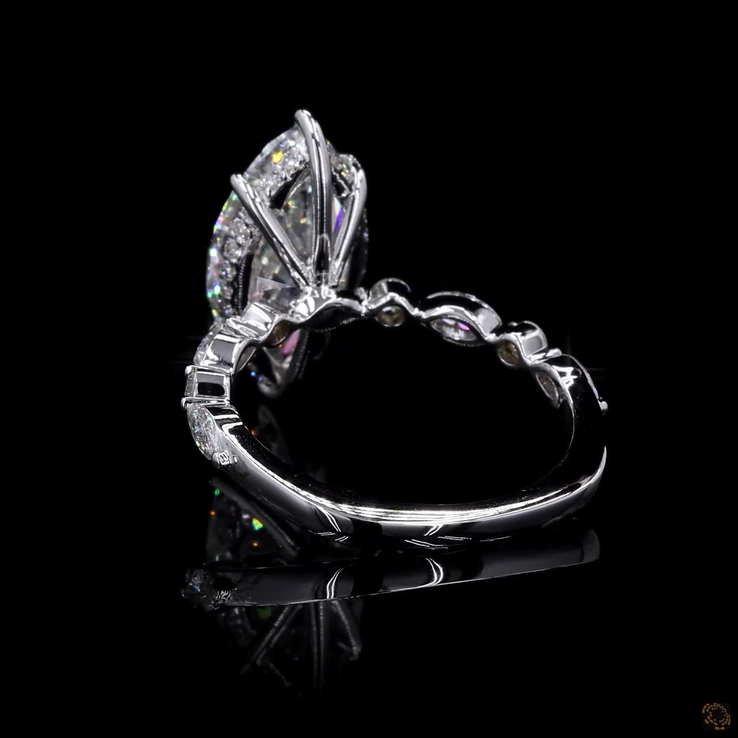 3ct Marquise Hidden Halo Engagement Ring