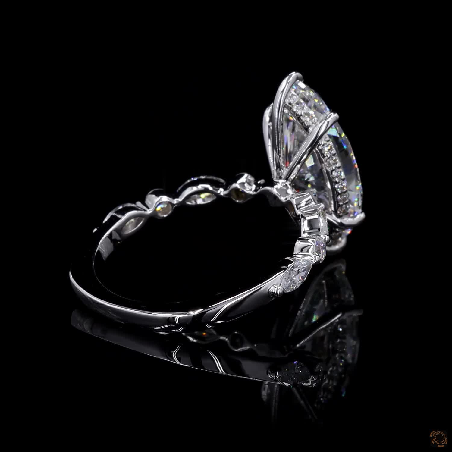3ct Marquise Hidden Halo Engagement Ring