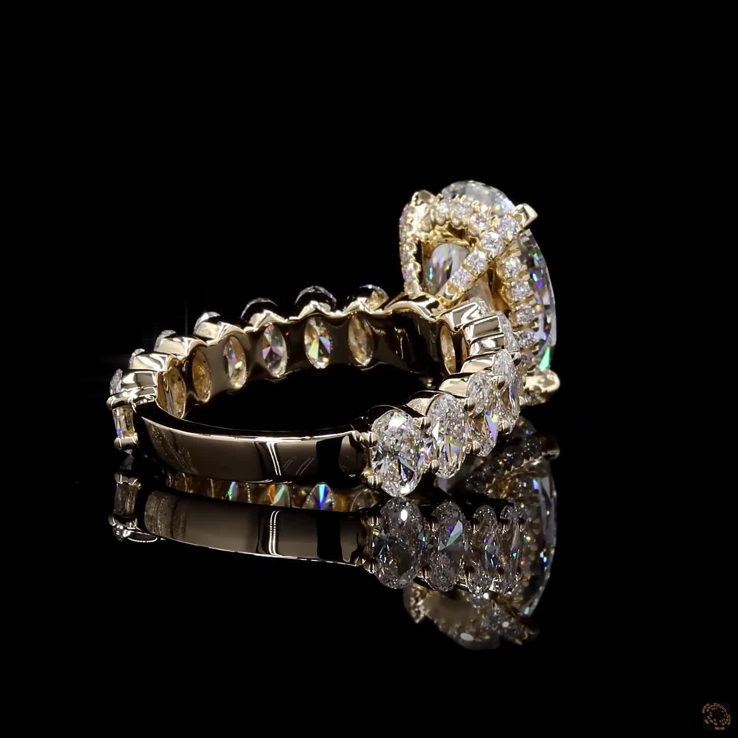 5ct Oval Hidden Halo Engagement Ring
