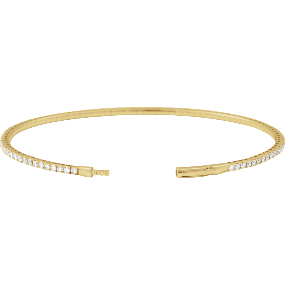 14K Gold 1 1/2 CTW Lab-Grown Diamond Flexible Bangle