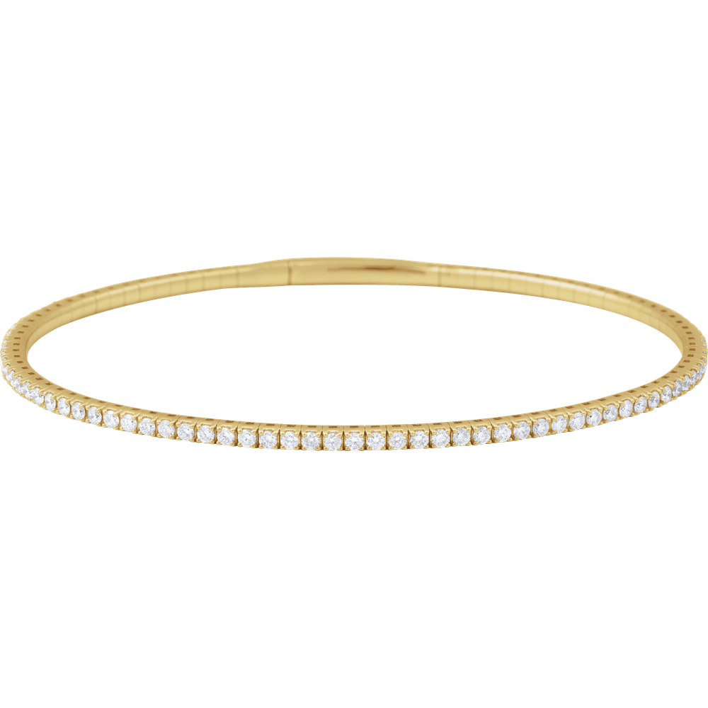 14K Gold 1 1/2 CTW Lab-Grown Diamond Flexible Bangle