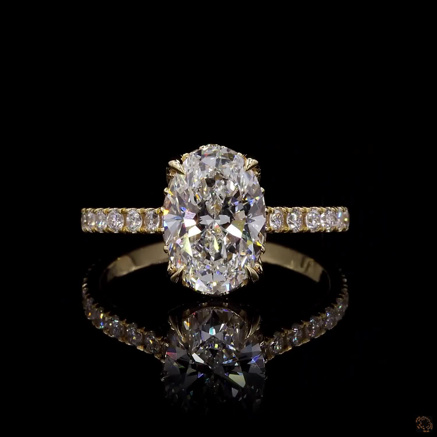 3ct Oval Hidden Halo Engagement Ring