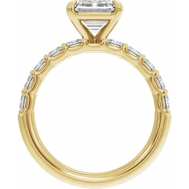 Emerald-Cut Lab Diamond Engagement Ring – 14K Gold