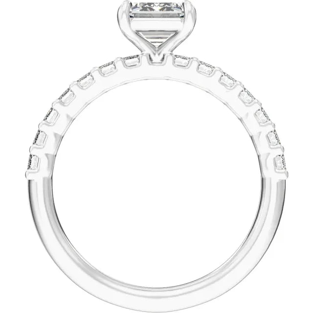 Emerald-Cut Lab Diamond Engagement Ring – 14K Gold