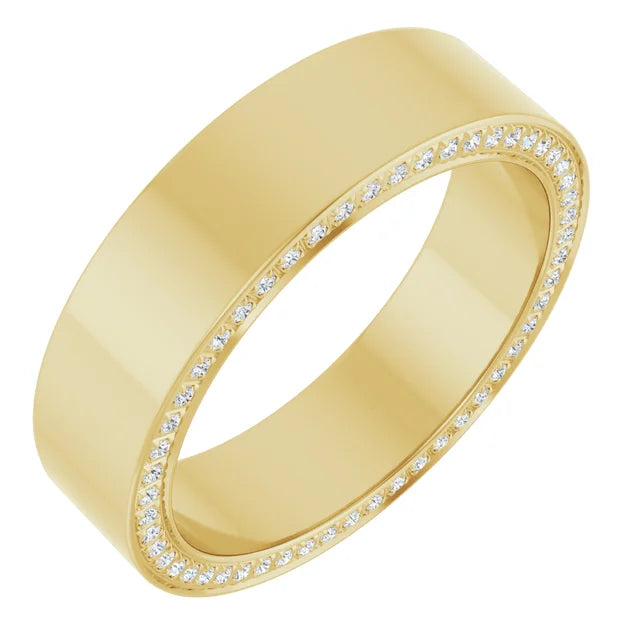 6mm Men’s Diamond Band – 14K Gold