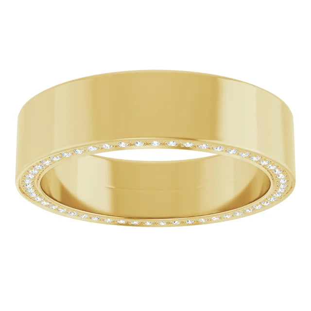 6mm Men’s Diamond Band – 14K Gold