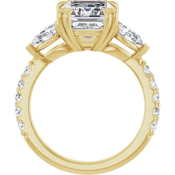 Emerald & Pear Three-Stone Engagement Ring