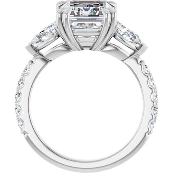 Emerald & Pear Three-Stone Engagement Ring