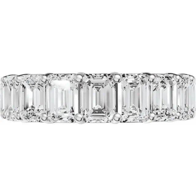 10 CTW Emerald Cut Diamond Eternity Band