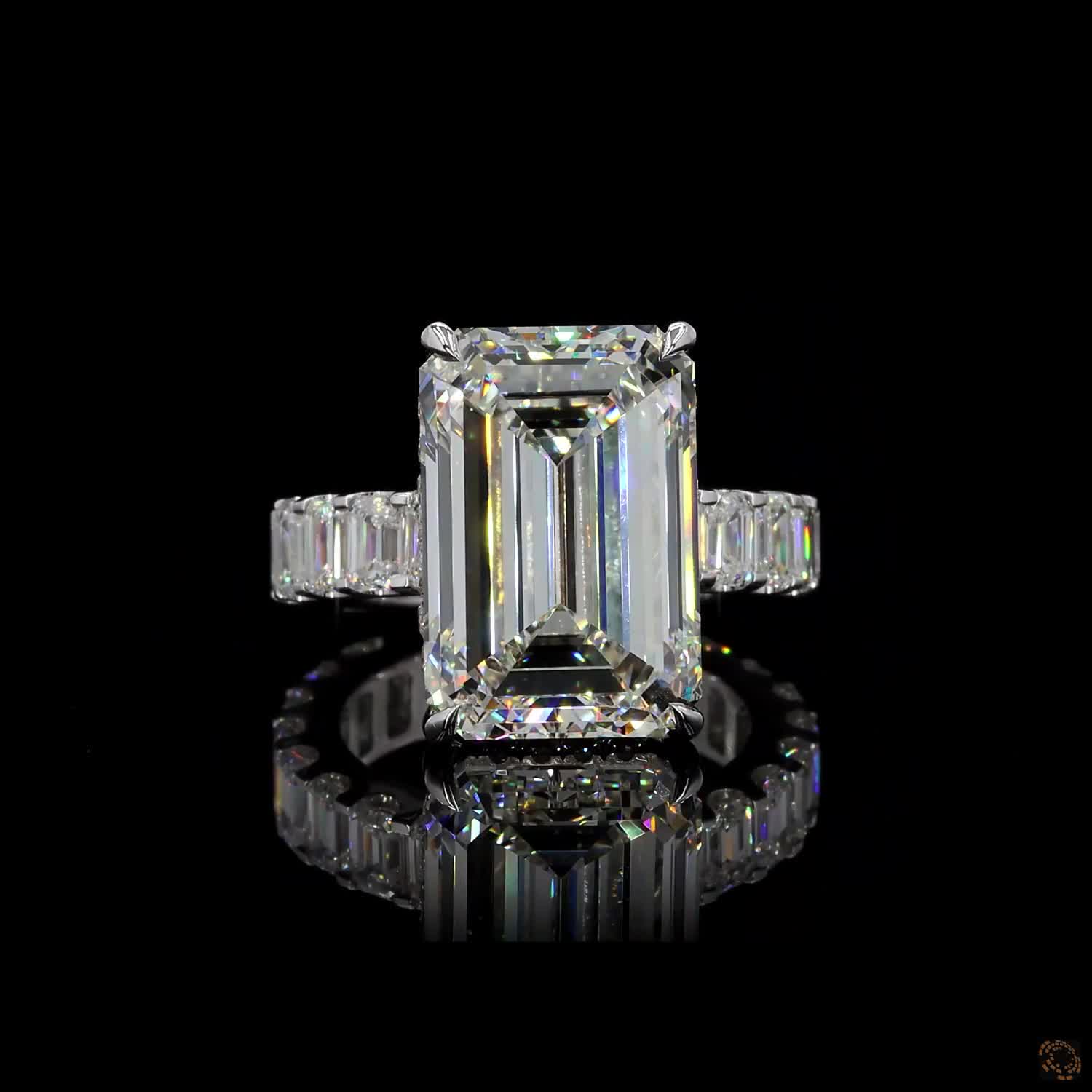 5ct Emerald Hidden Halo Engagement Ring
