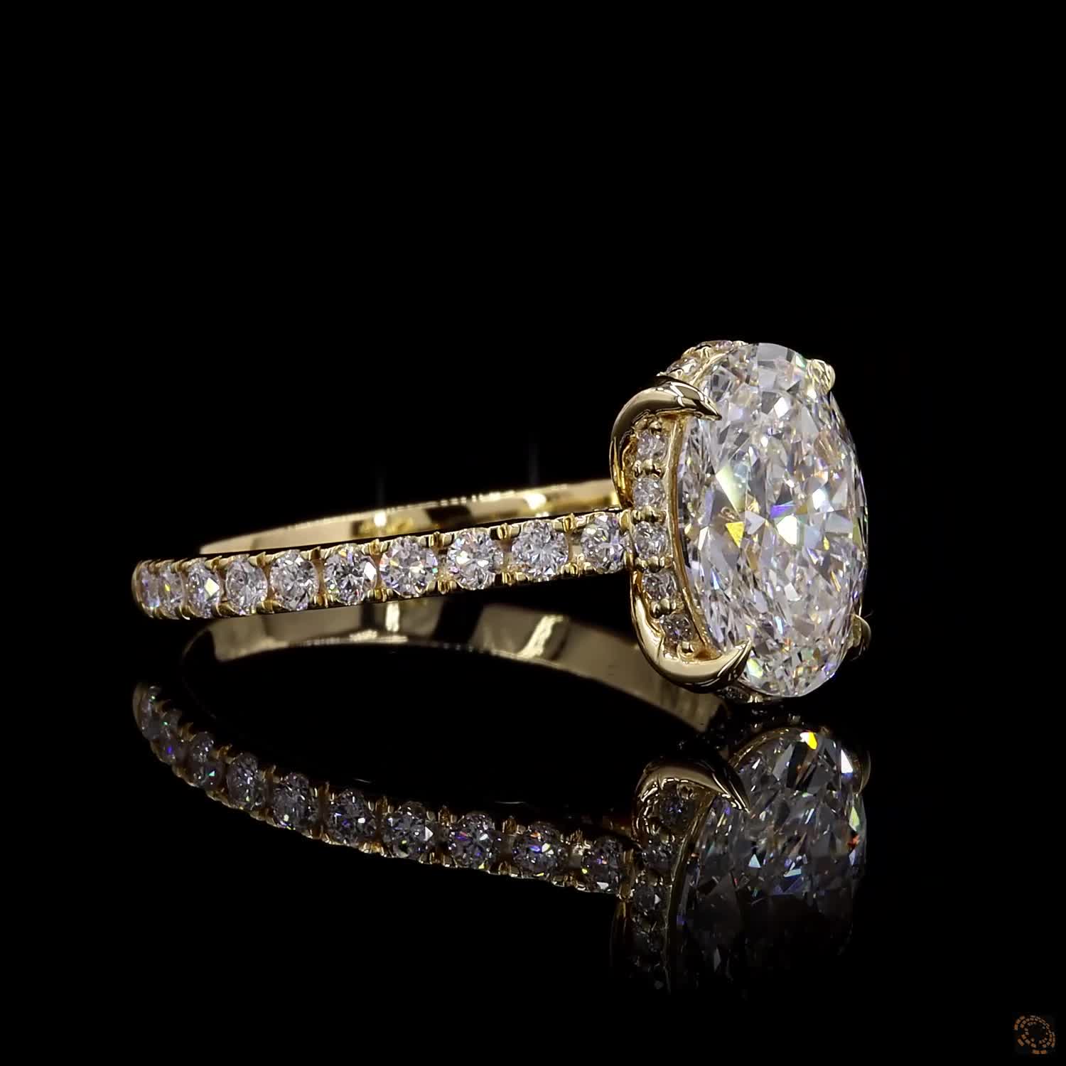 3ct Oval Hidden Halo Engagement Ring