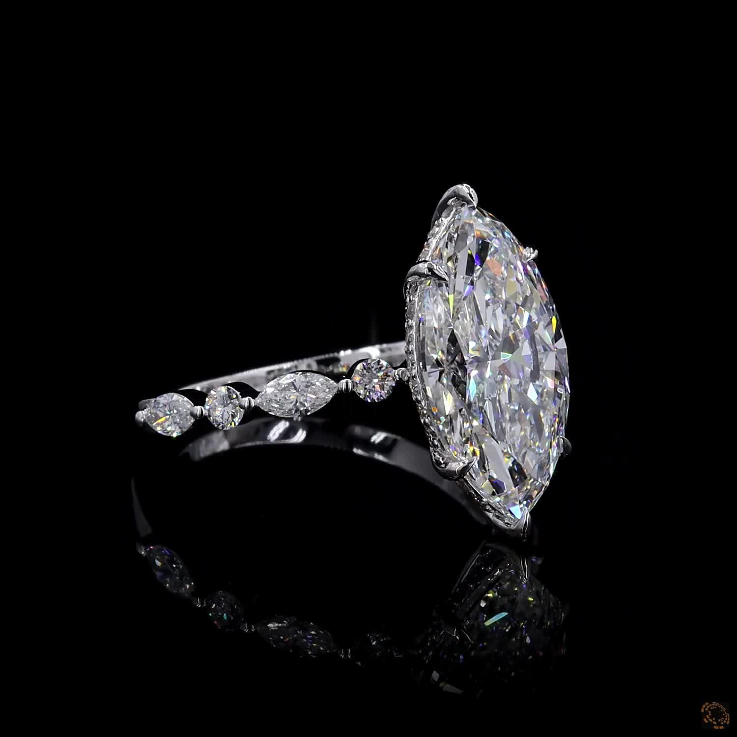 3ct Marquise Hidden Halo Engagement Ring