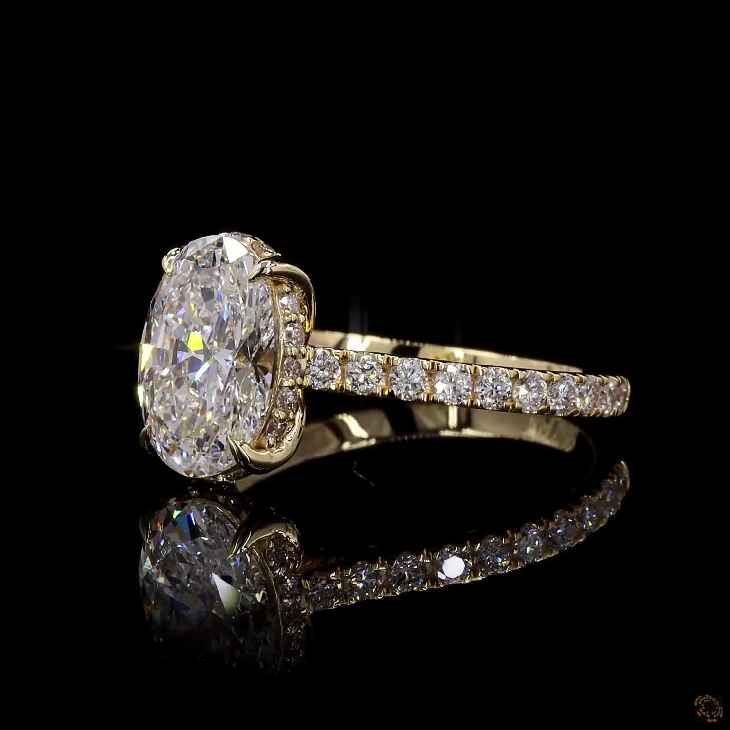 3ct Oval Hidden Halo Engagement Ring
