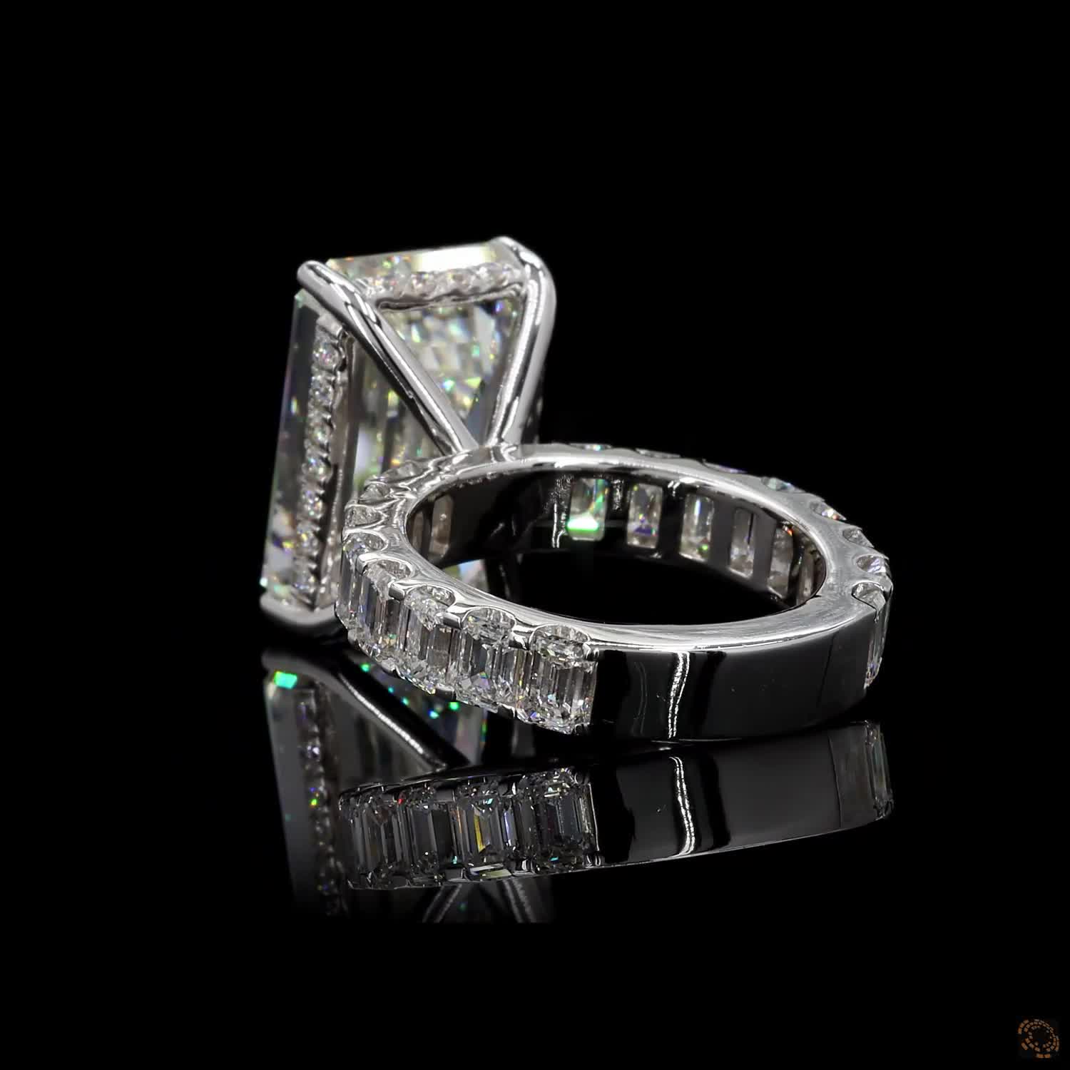 5ct Emerald Hidden Halo Engagement Ring