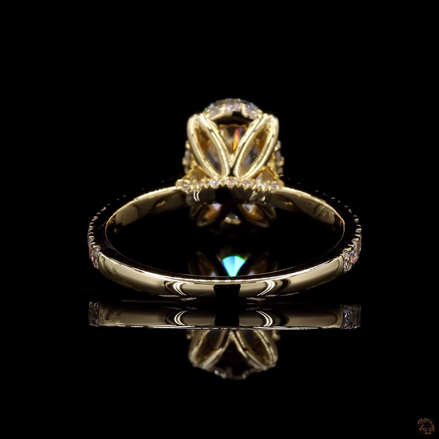 3ct Oval Hidden Halo Engagement Ring