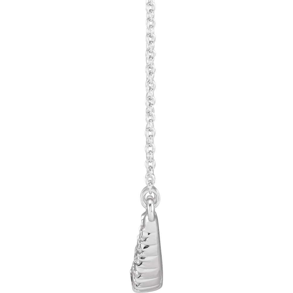 14K White Gold 3/4 CTW Lab-Grown Diamond French-Set Bar 18" Necklace