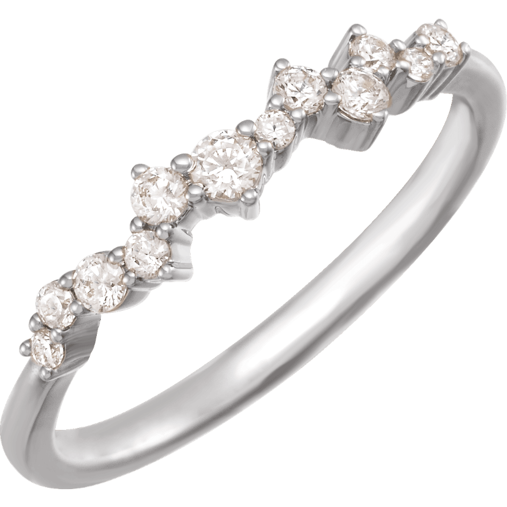 14K White Gold 1/4 CTW Lab-Grown Diamond Scattered Stackable Ring