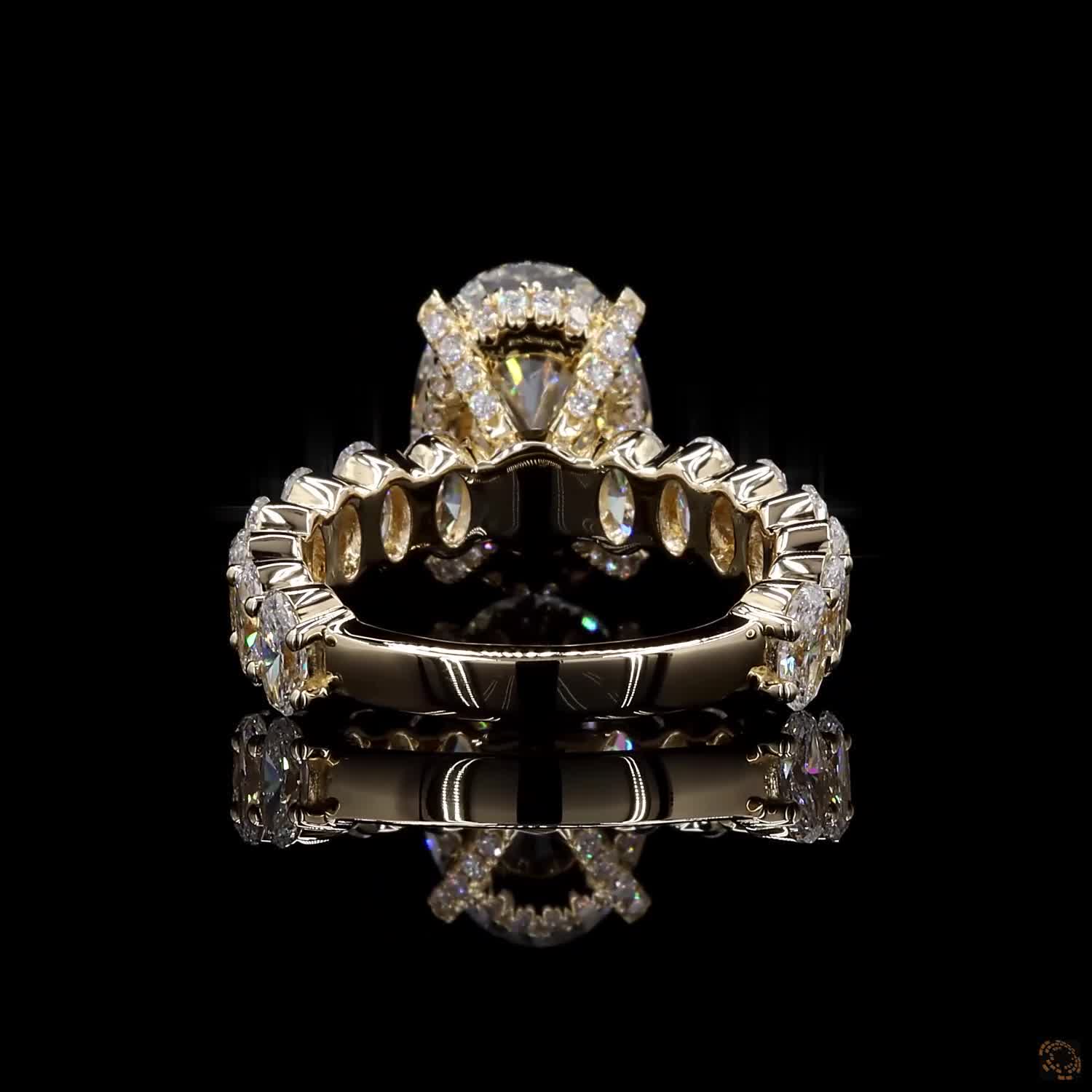 5ct Oval Hidden Halo Engagement Ring