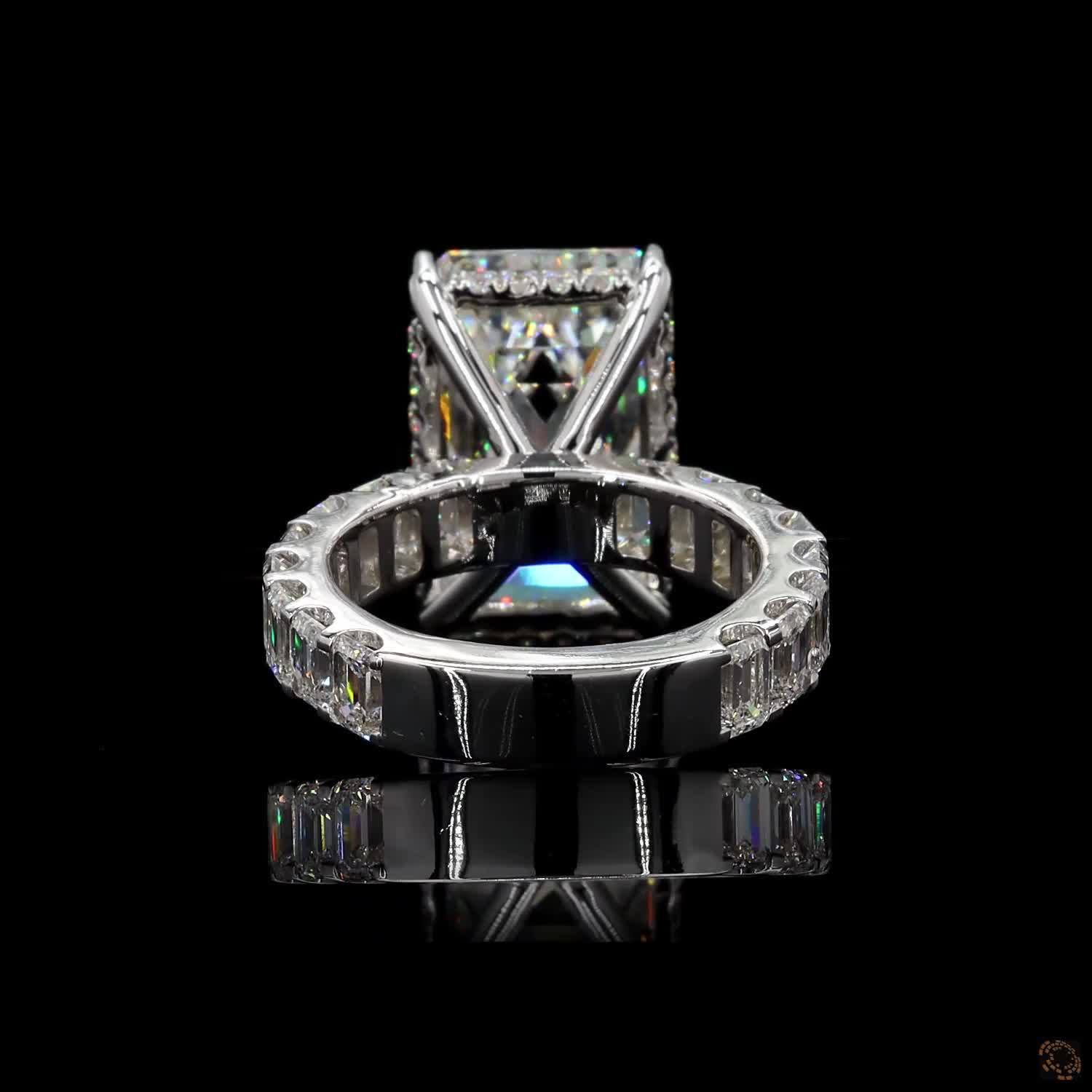 5ct Emerald Hidden Halo Engagement Ring