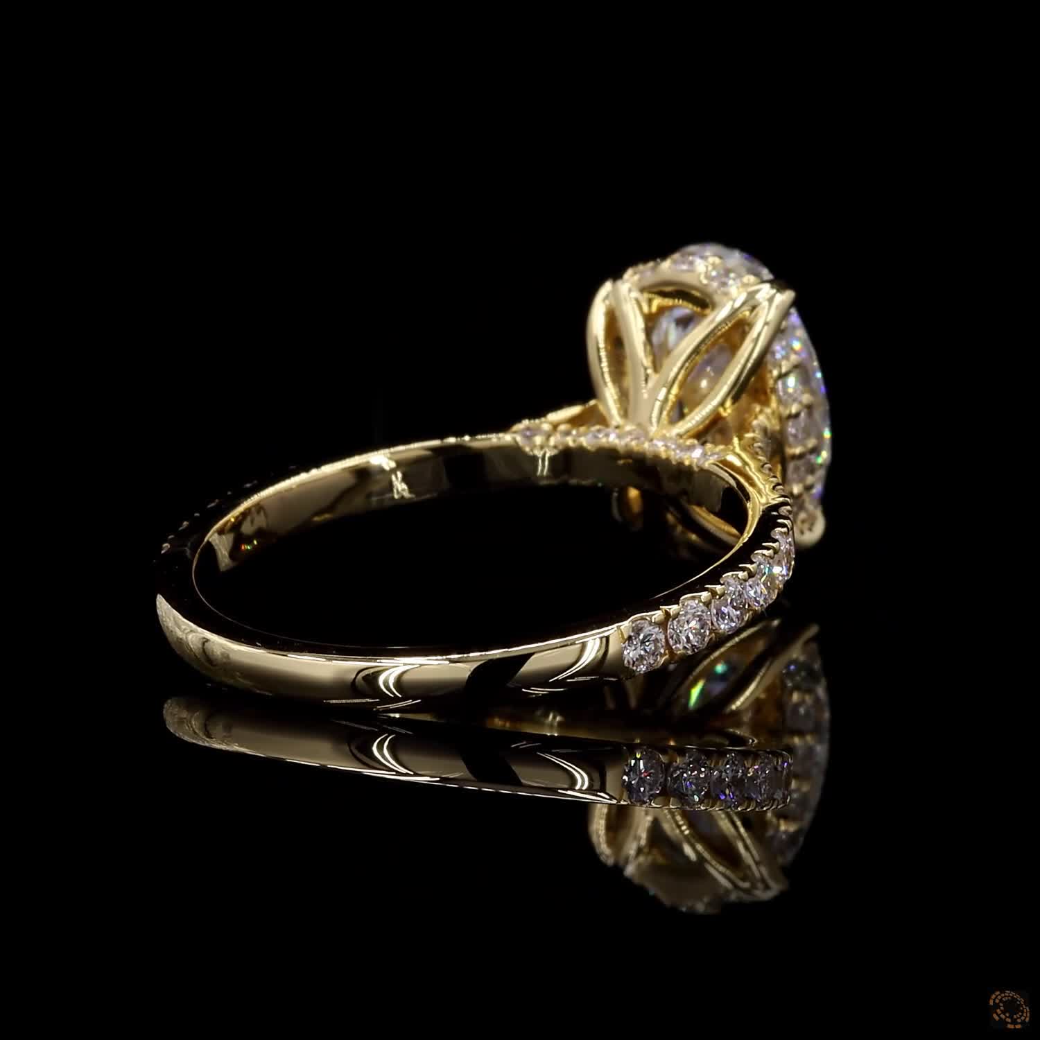 3ct Oval Hidden Halo Engagement Ring