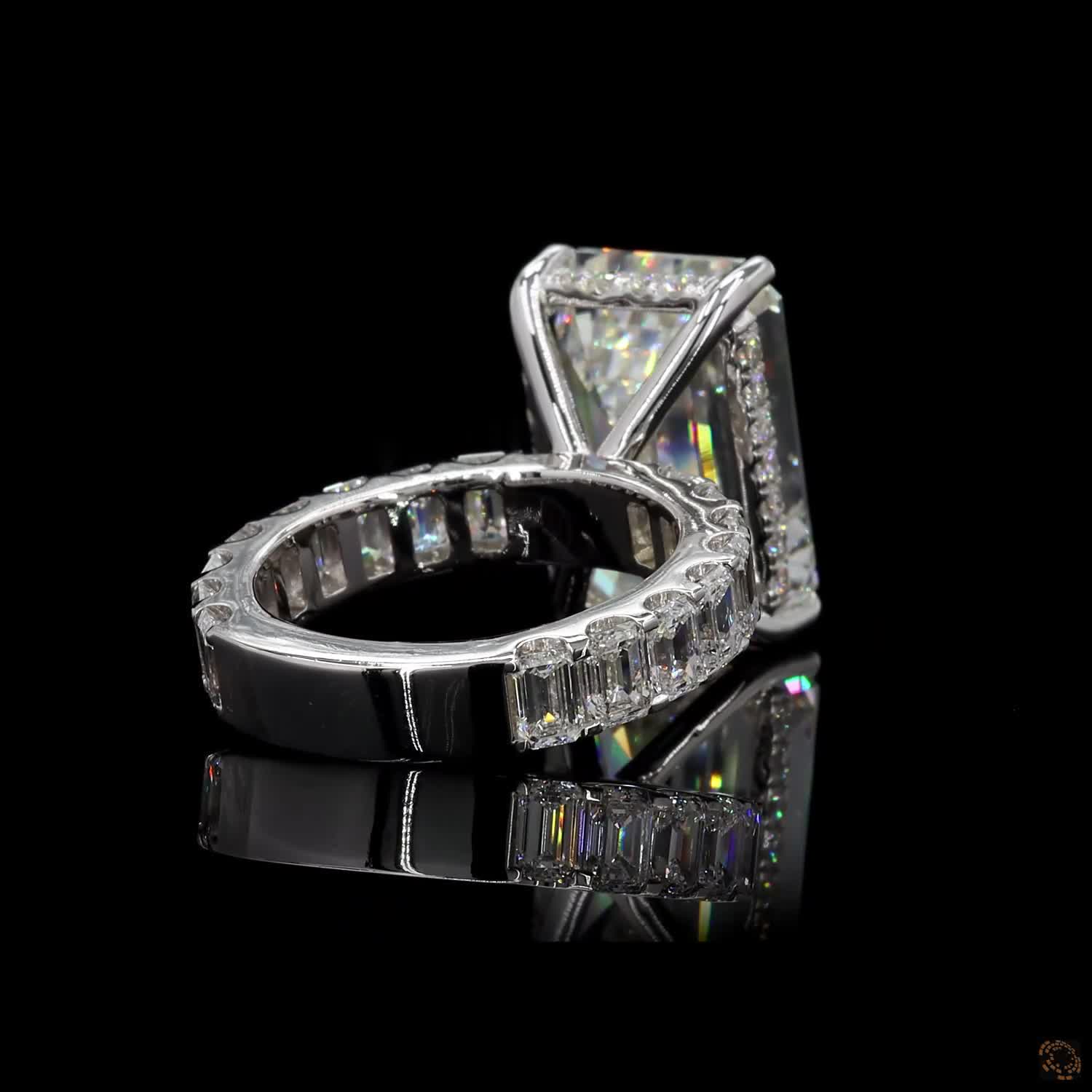 5ct Emerald Hidden Halo Engagement Ring