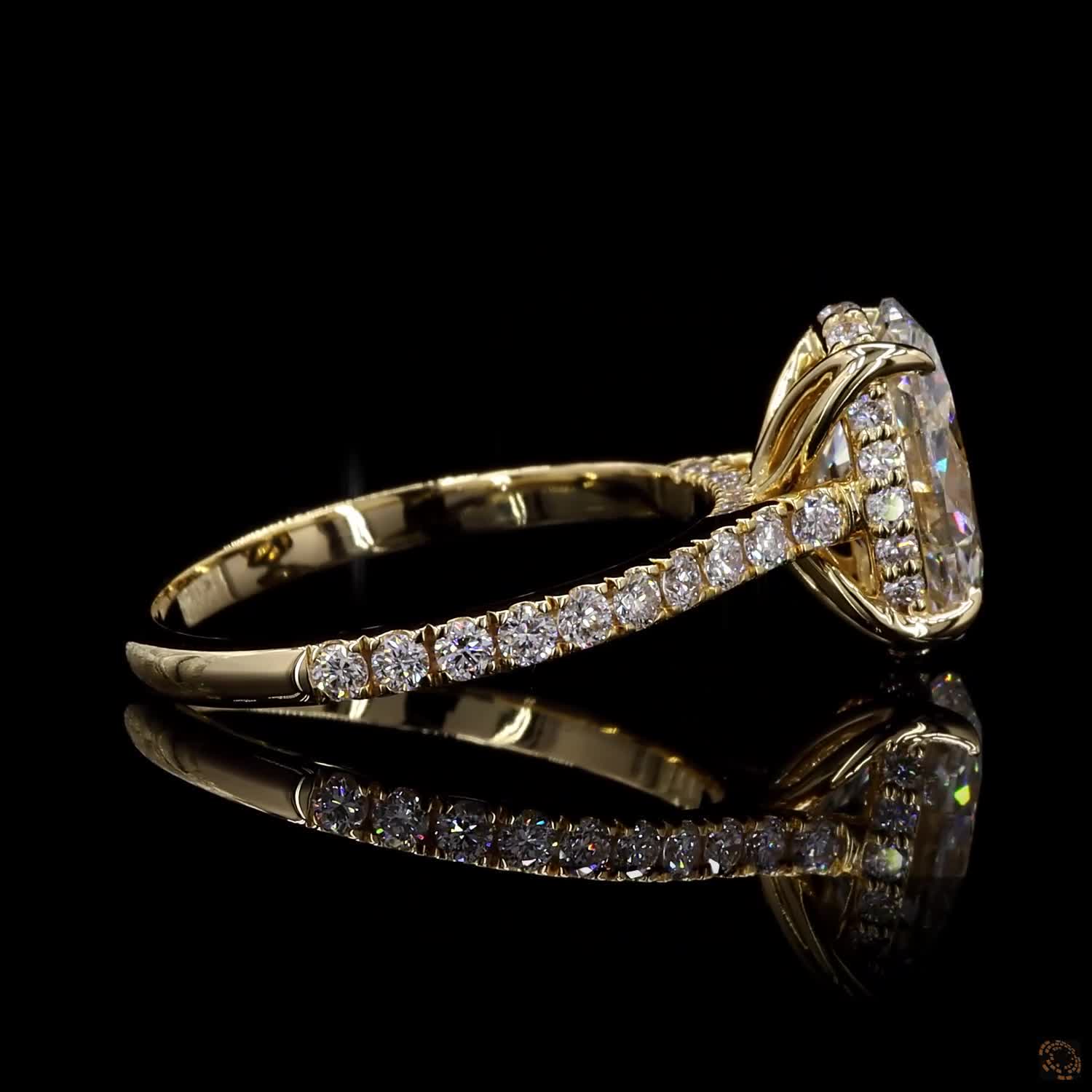 3ct Oval Hidden Halo Engagement Ring