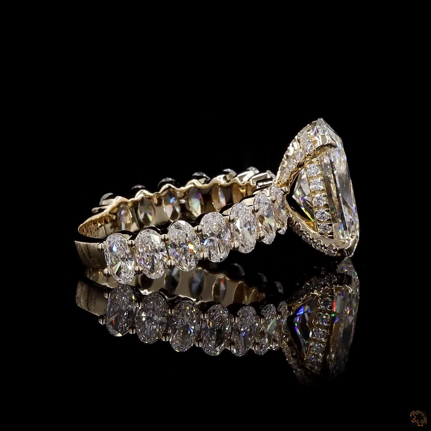 5ct Oval Hidden Halo Engagement Ring