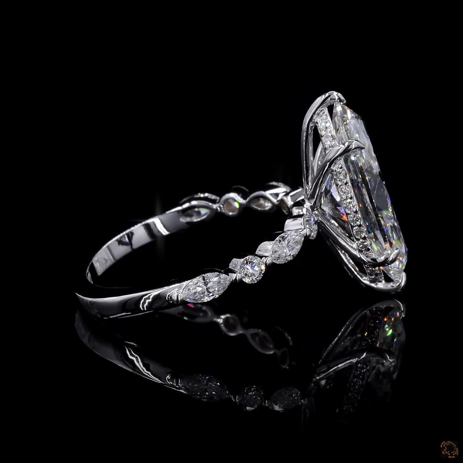 3ct Marquise Hidden Halo Engagement Ring