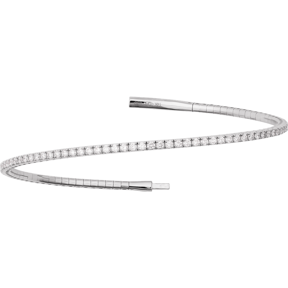 14K Gold 1 1/2 CTW Lab-Grown Diamond Flexible Bangle