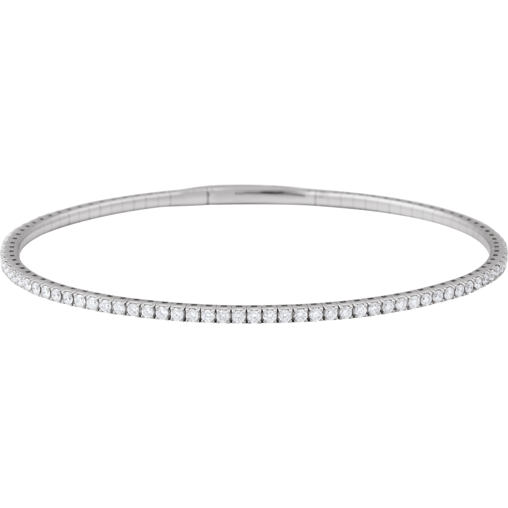 14K Gold 1 1/2 CTW Lab-Grown Diamond Flexible Bangle