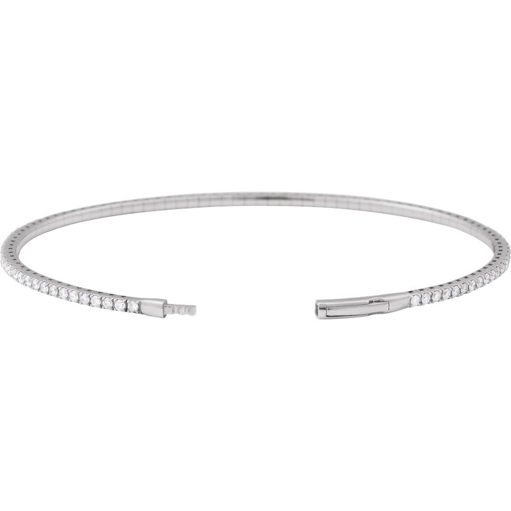 14K Gold 1 1/2 CTW Lab-Grown Diamond Flexible Bangle