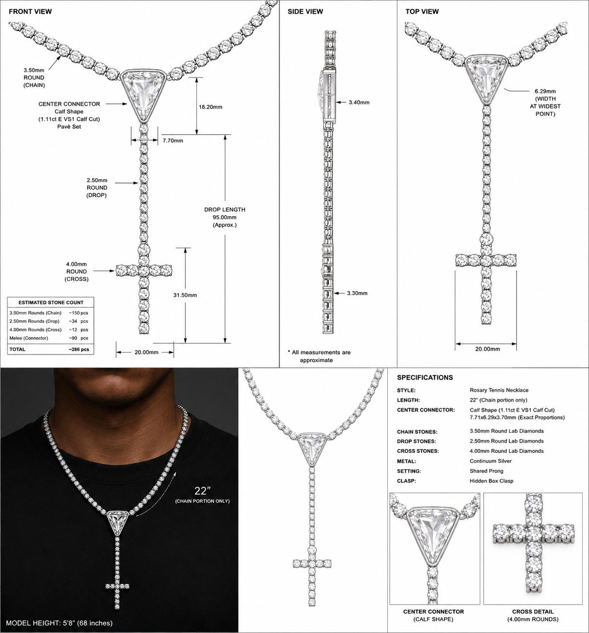 Custom Rosary Tennis Necklace